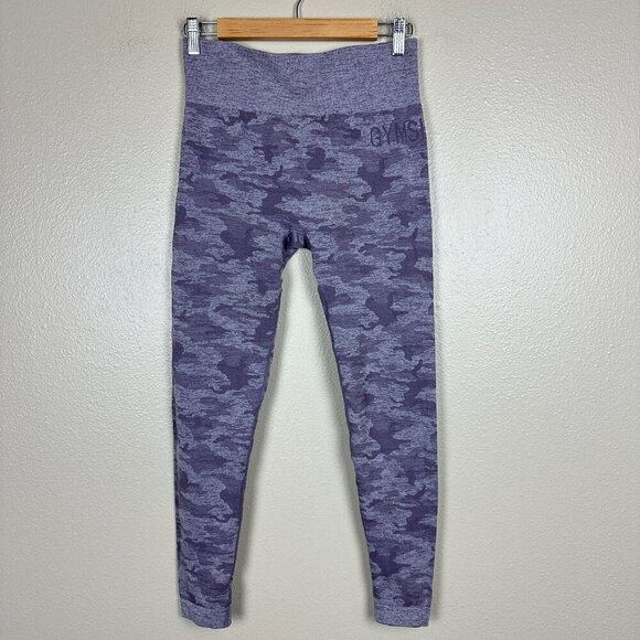 Gymshark GS X Diana Adapt Camo Leggings High Rise Workout Dewberry Purple - Picture 3 of 6